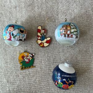 The Disney Christmas Ornaments Vintage Collectors Edition Set of 5